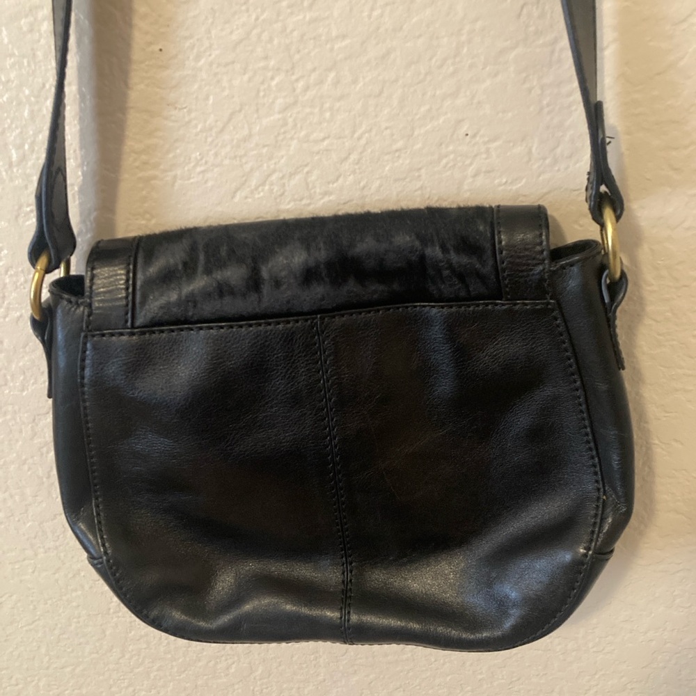 Fossil Black Suede and Leather Crossbody Bag - Picture 2 of 4